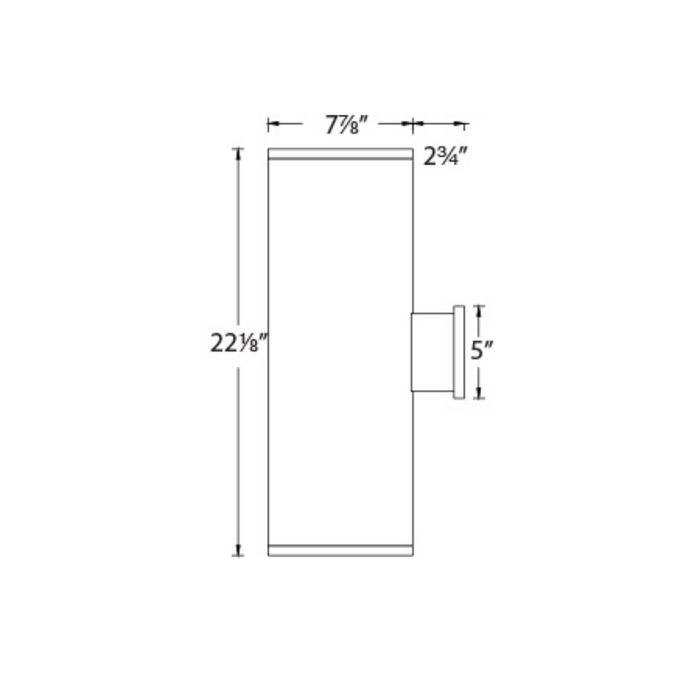 WAC DS-WD0869 Tube Architectural 8" 69W LED Double Wall Mount, Away From The Wall