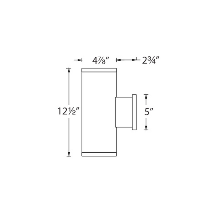 WAC DS-WE0517 Tube Architectural 5" 17W LED Extended Single Wall Mount, Straight Up or Down