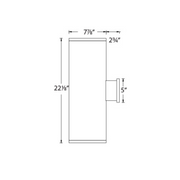 WAC DS-WE08EM Tube Architectural 8" 46W LED Extended Single Wall Mount with Emergency Backup Battery, Towards The Wall