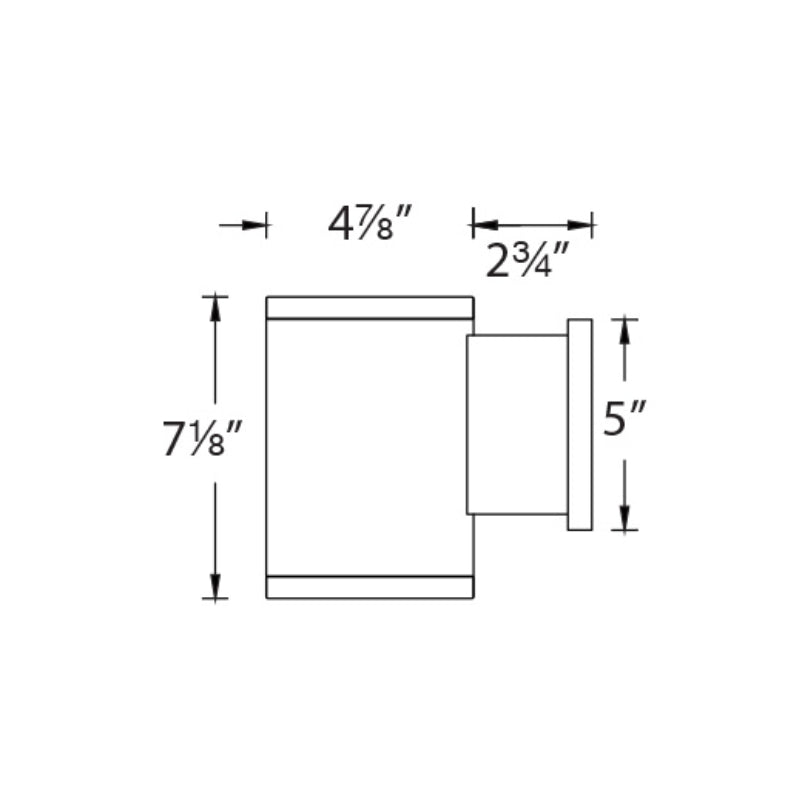 WAC DS-WS05 Tube Architectural 5" 25W LED Single Wall Mount, 16° Beam