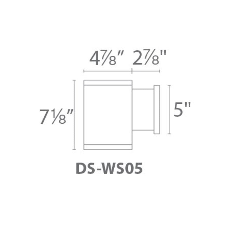 WAC DS-WS05 Tube Architectural 5" LED Color Changing Wall Mount, Single Sided