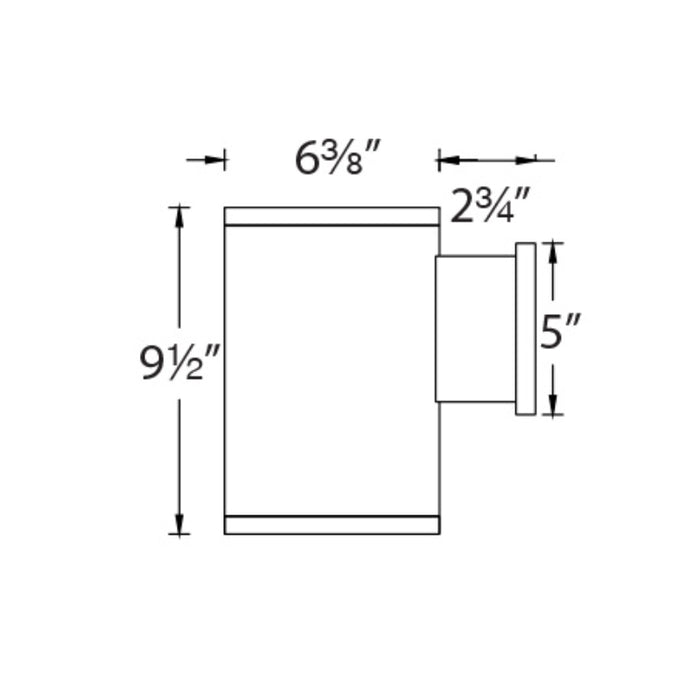 WAC DS-WS06 Tube Architectural 6" 35W LED Single Wall Mount, 38° Beam
