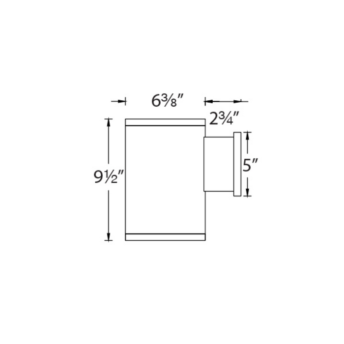 WAC DS-WS0622 Tube Architectural 6" 22W LED Single Wall Mount, Straight Up or Down