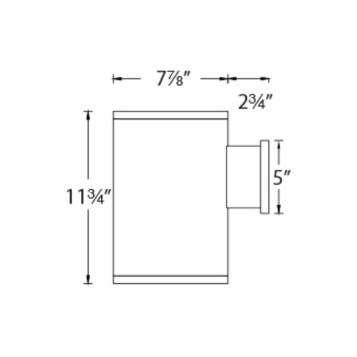 WAC DS-WS0834 Tube Architectural 8" 34W 35° Single Sided LED Outdoor Wall Mount