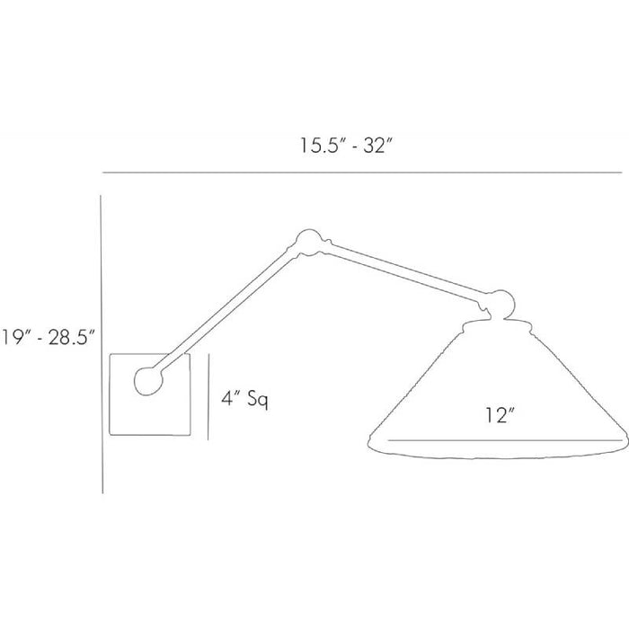 Arteriors DS49016 Padma 1-lt 12" Wall Sconce