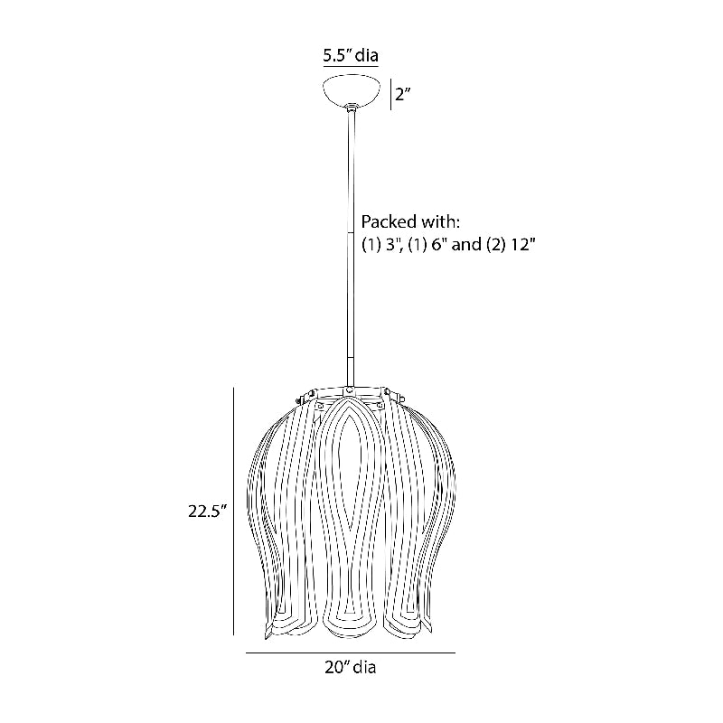 Arteriors DSI11 Judith 1-lt 20" Pendant