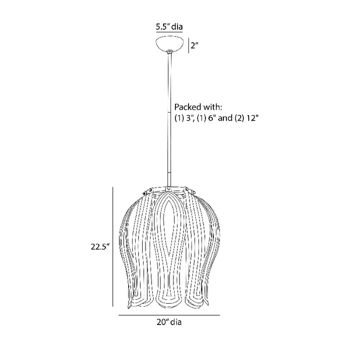 Arteriors DSI11 Judith 1-lt 20" Pendant