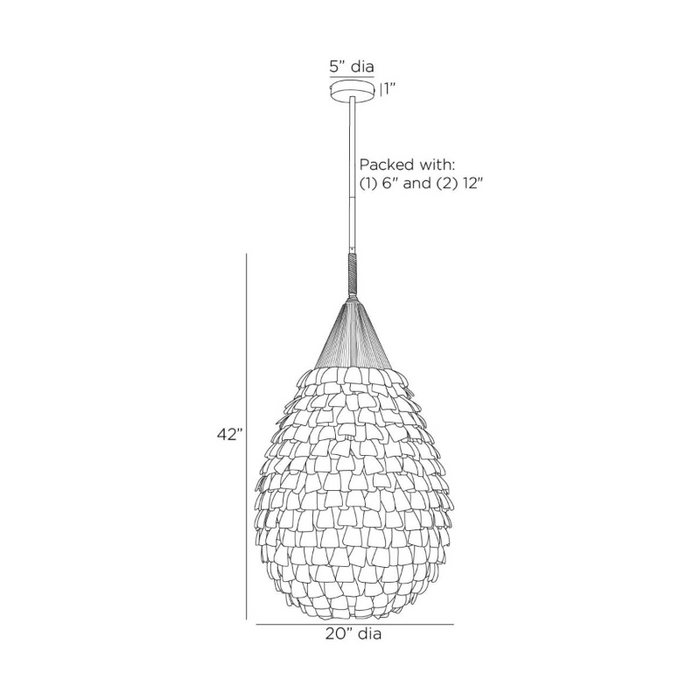 Arteriors DSS04 Ferndale 1-lt 20" Pendant