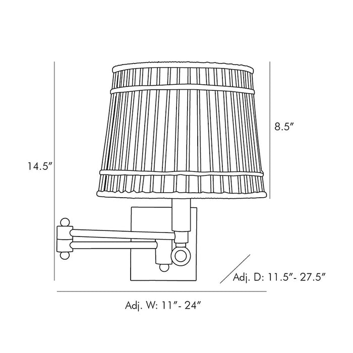 Arteriors DW49003 Sea Island 1-lt 15" Tall Swing Arm Wall Sconce