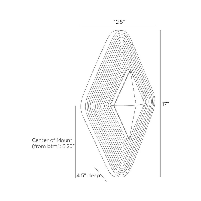 Arteriors DWC49 Gatsby 1-lt 17" Tall LED Wall Sconce