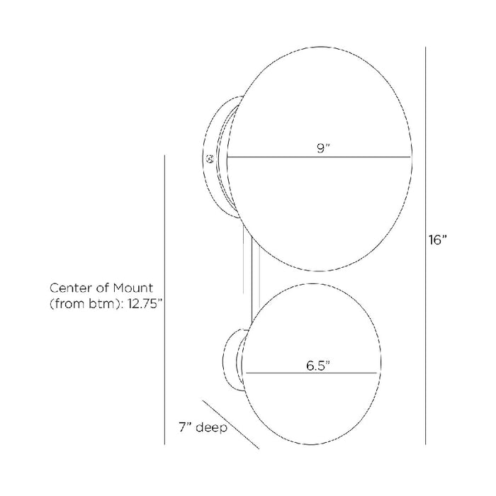 Arteriors DWC54 Greensboro 2-lt 16" Tall Wall Sconce