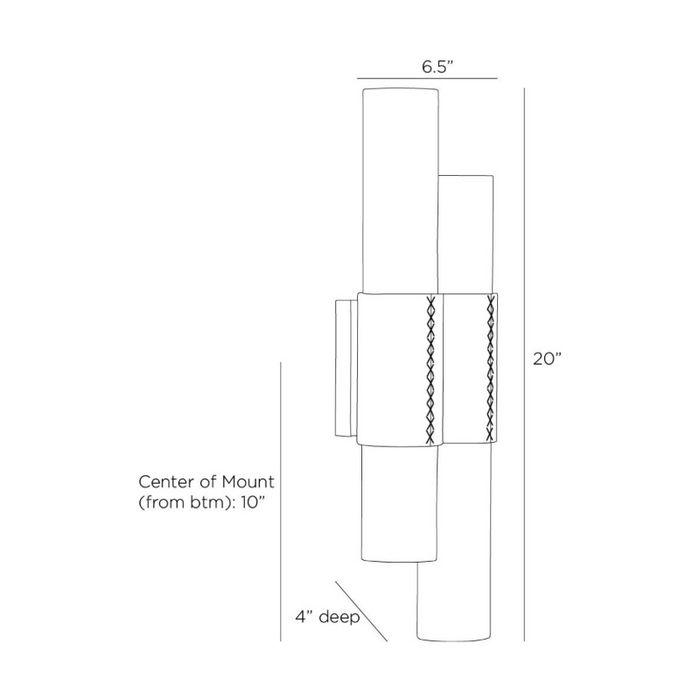 Arteriors DWC55 Huntington 4-lt 20" Tall Wall Sconce
