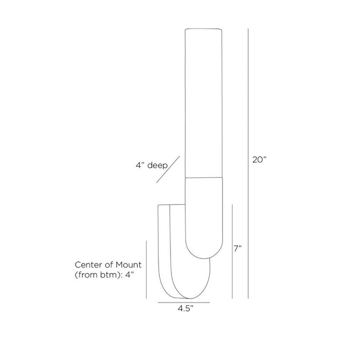 Arteriors DWC56 Haynes 1-lt 20" Tall LED Wall Sconce