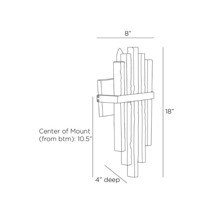 Arteriors DWC59 Fairfax 2-lt 18" Tall LED Wall Sconce