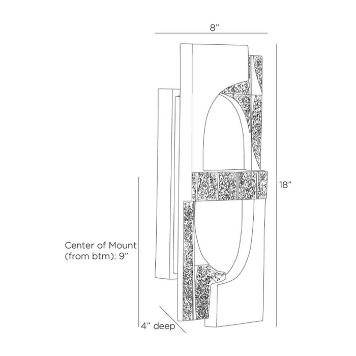Arteriors DWC60 Graham 1-lt 18" Tall LED Wall Sconce