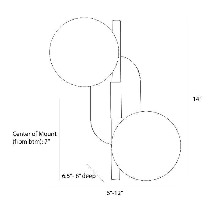 Arteriors DWC61 Julie 2-lt 14" Tall LED Wall Sconce