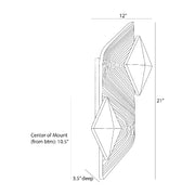 Arteriors DWC63 Jenner 2-lt 21" Tall LED Wall Sconce