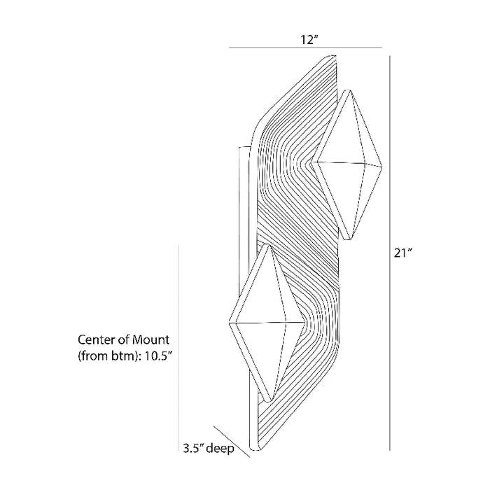 Arteriors DWC63 Jenner 2-lt 21" Tall LED Wall Sconce