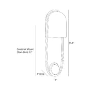 Arteriors DWC68 Ilma 1-lt 16" Tall Wall Sconce