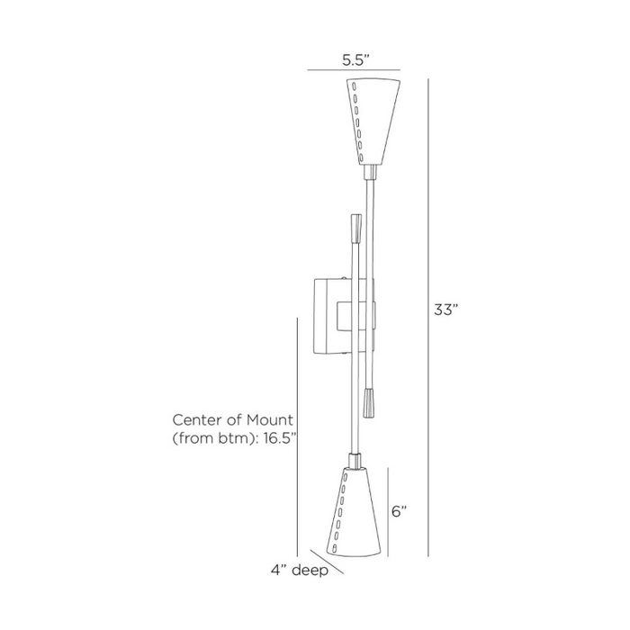 Arteriors DWI20 Herrera 2-lt 33" Tall Wall Sconce