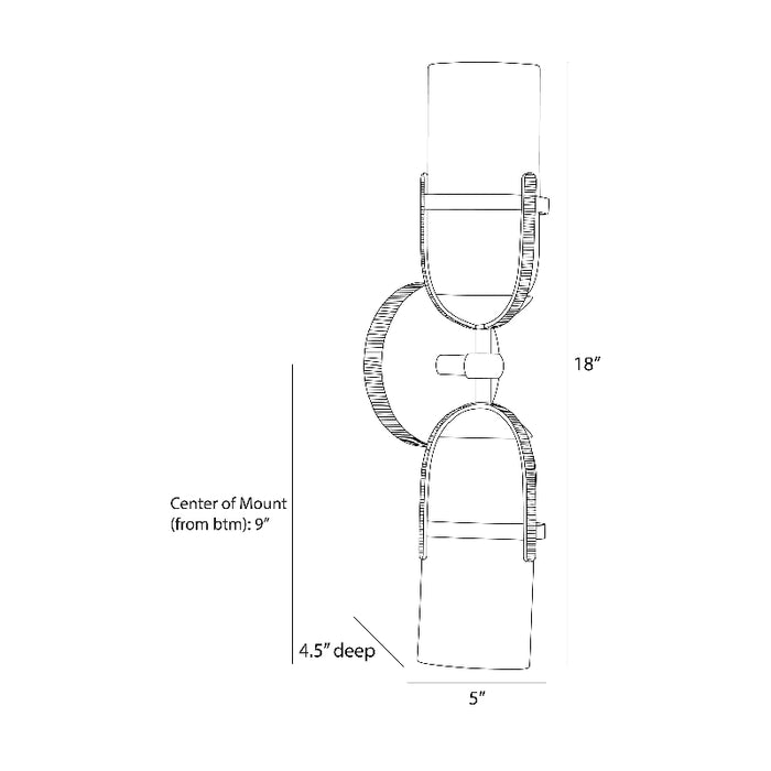 Arteriors DWI26 Jacobson 2-lt 18" Tall Wall Sconce