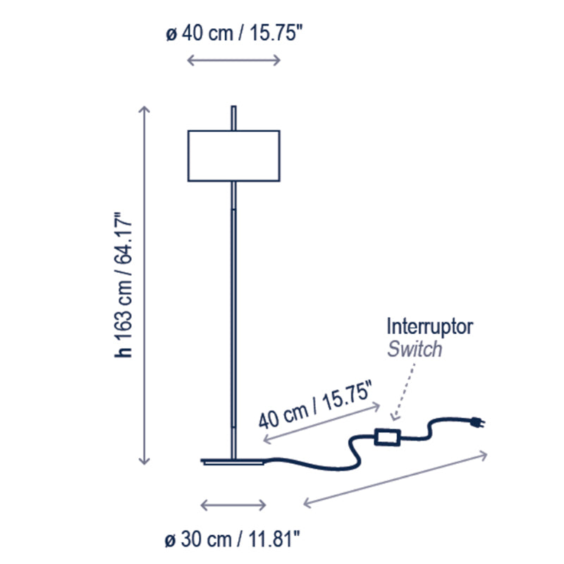 Bover Danona P 2-lt 65" Tall Floor Lamp