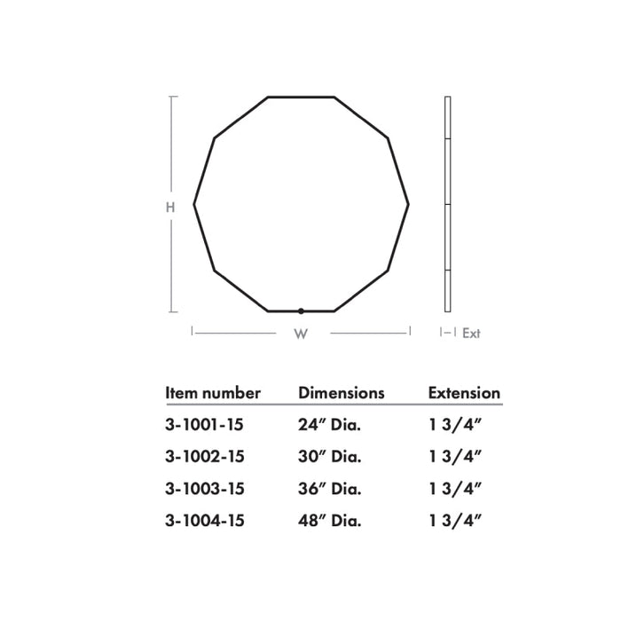 Oxygen 3-1002 Deca 30" LED Mirror, CCT Selectable