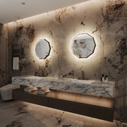 Paris Mirror Decagonal 24" x 24" LED Front-Lit and Back-Lit Mirror, 3CCT Selectable
