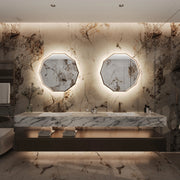 Paris Mirror Decagonal 32" x 32" LED Front-Lit and Back-Lit Mirror, 3CCT Selectable