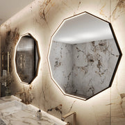 Paris Mirror Decagonal 40" x 40" LED Front-Lit and Back-Lit Mirror, 3CCT Selectable