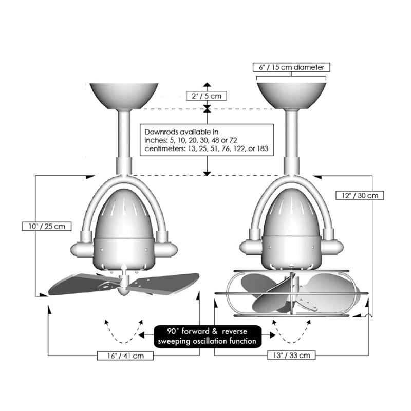 Matthews Fan Diane 13" Ceiling Fan with Decorative Cage