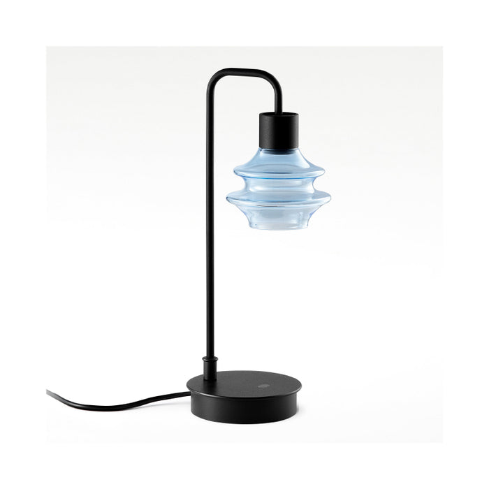 Bover Drop M/50 1-lt 20" Tall LED Table lamp, Cord Switch-Blue Glass