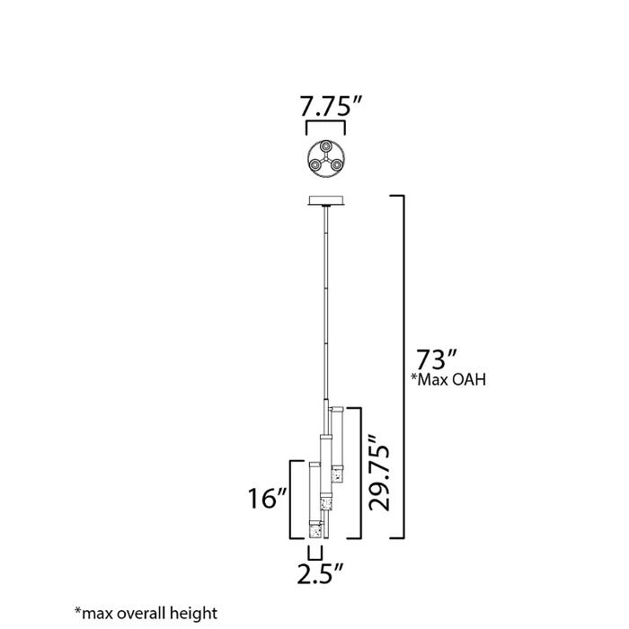 ET2 E11053 Travertine 3-lt 8" LED Pendant