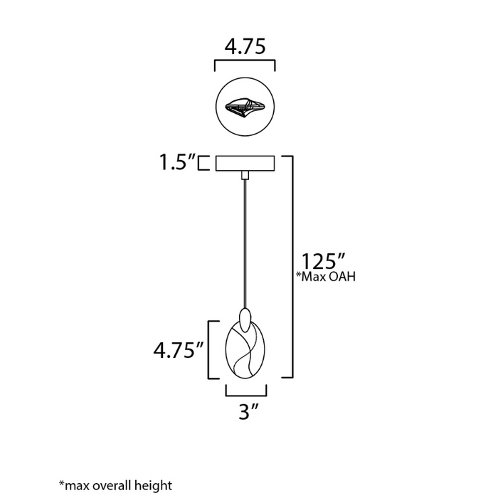 ET2 E11071 Pebble 1-lt 3" LED Pendant