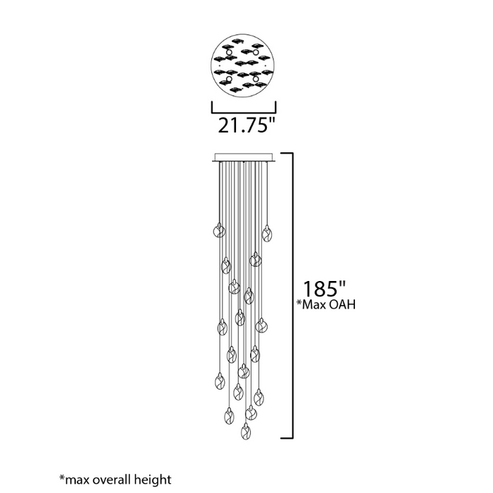 ET2 E11079 Pebble 18-lt 22" LED Pendant, CCT Selectable