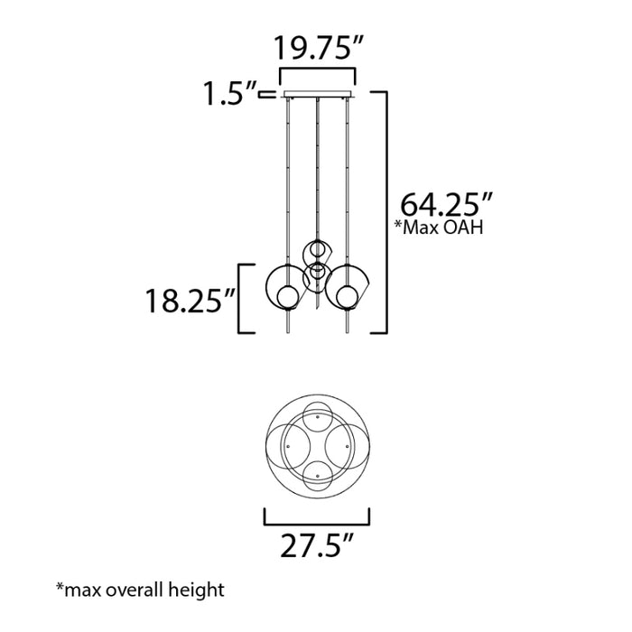 ET2 E11096-10 Martini 4-lt 28" LED Pendant