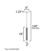 ET2 E11204 Aragon 2-lt 17" Tall LED Pendant
