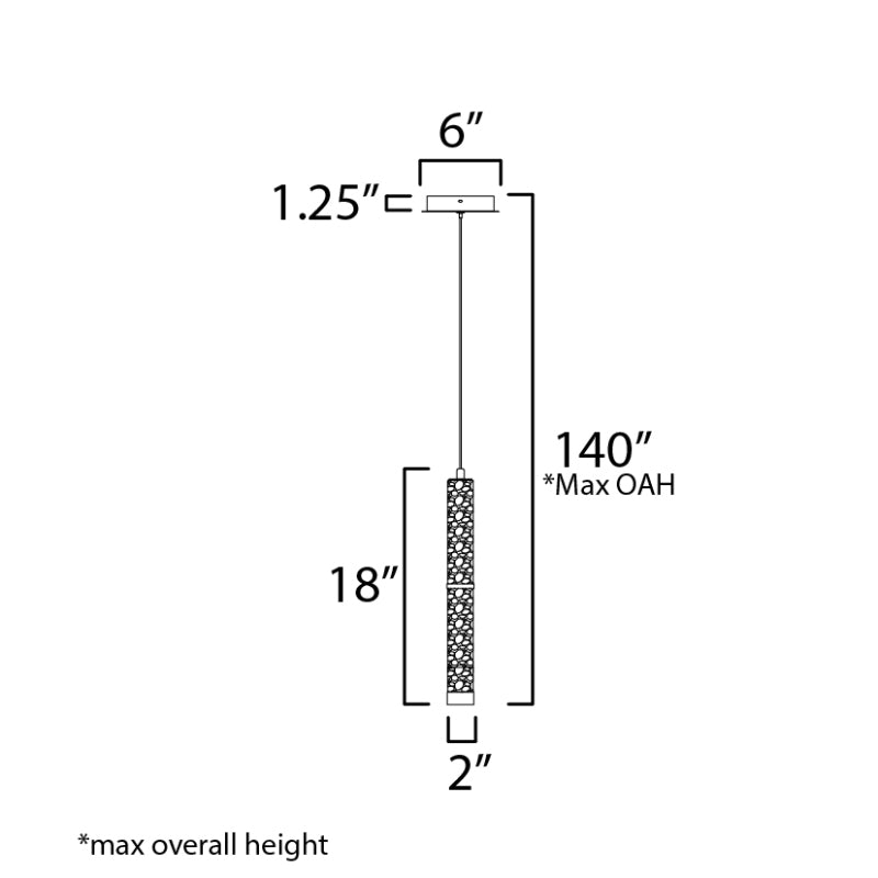 ET2 E11204 Aragon 2-lt 17" Tall LED Pendant