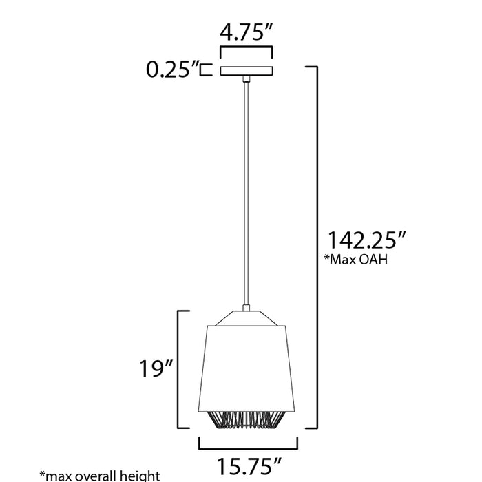 ET2 E11392 Phoenix 1-lt 16" LED Pendant