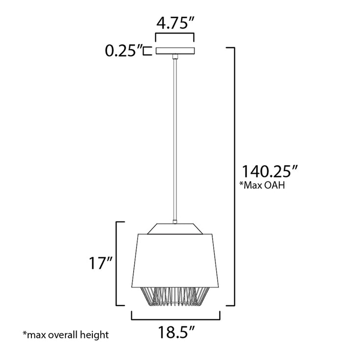 ET2 E11394 Phoenix 1-lt 19" LED Pendant