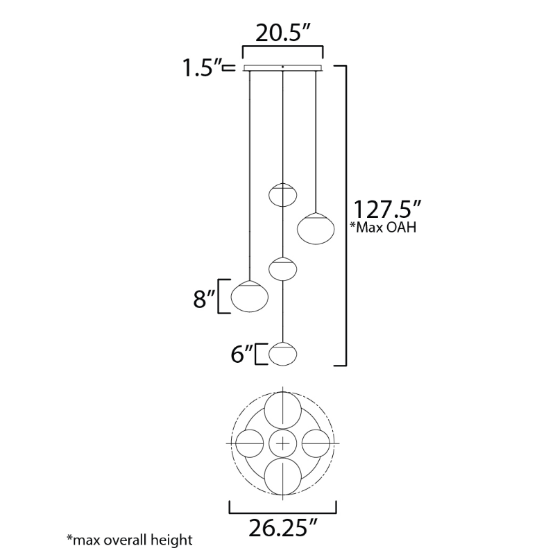 ET2 E11525 Nimbus 5-lt 26" LED Pendant
