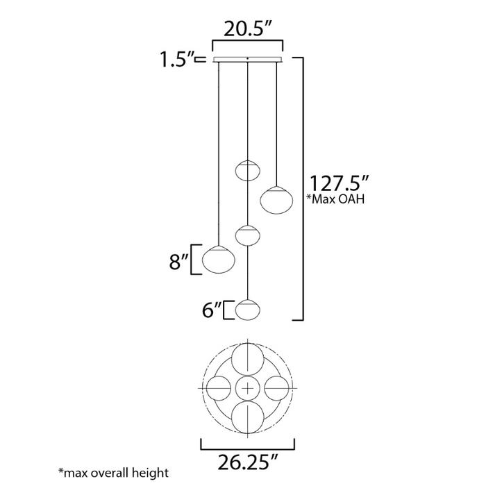 ET2 E11525 Nimbus 5-lt 26" LED Pendant