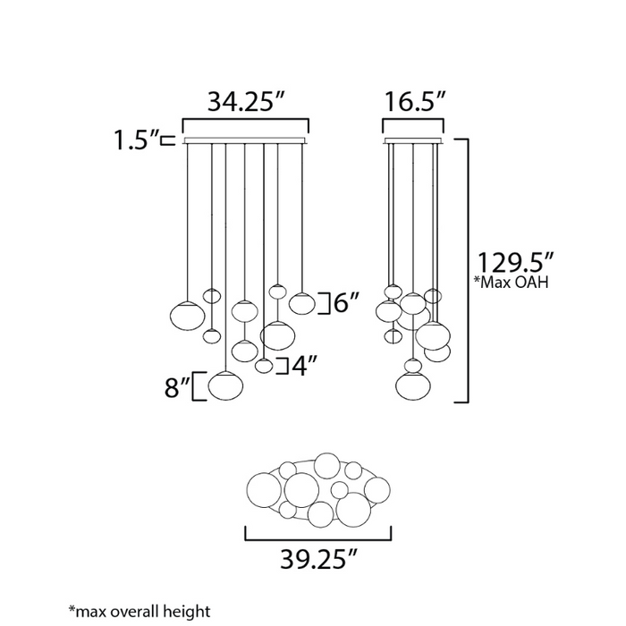 ET2 E11529 Nimbus 10-lt 39" LED Pendant