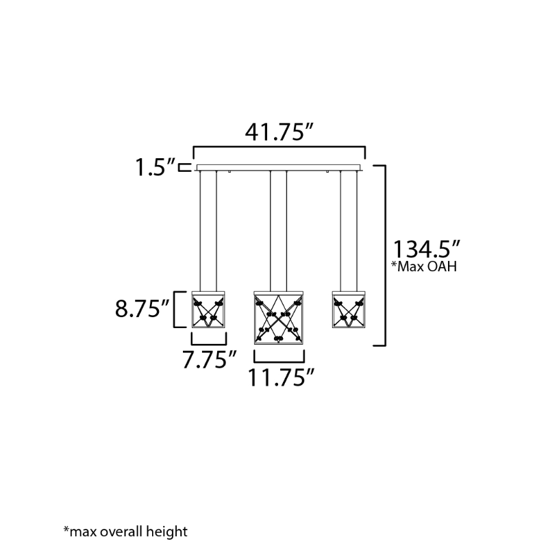 ET2 E21253 Entanglement 3-lt 42" LED Pendant, 3CCT Selectable