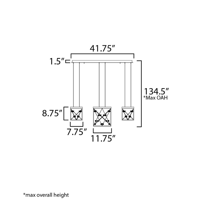 ET2 E21253 Entanglement 3-lt 42" LED Pendant, 3CCT Selectable