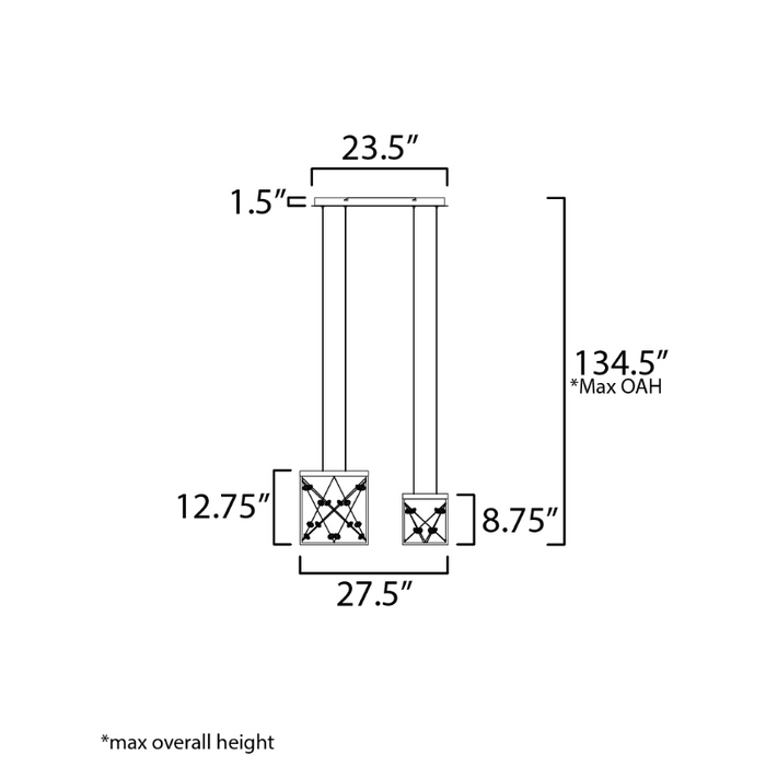 ET2 E21254 Entanglement 4-lt 28" LED Pendant, 3CCT Selectable