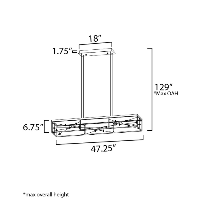 ET2 E21256 Entanglement 1-lt 47" LED Linear Pendant, 3CCT Selectable