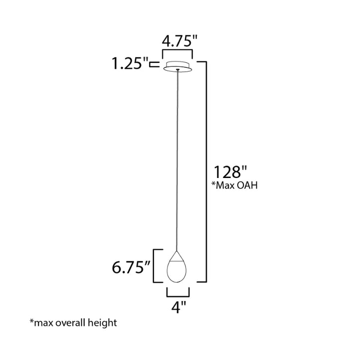 ET2 E21561 Dewdrop 1-lt 4" LED Pendant