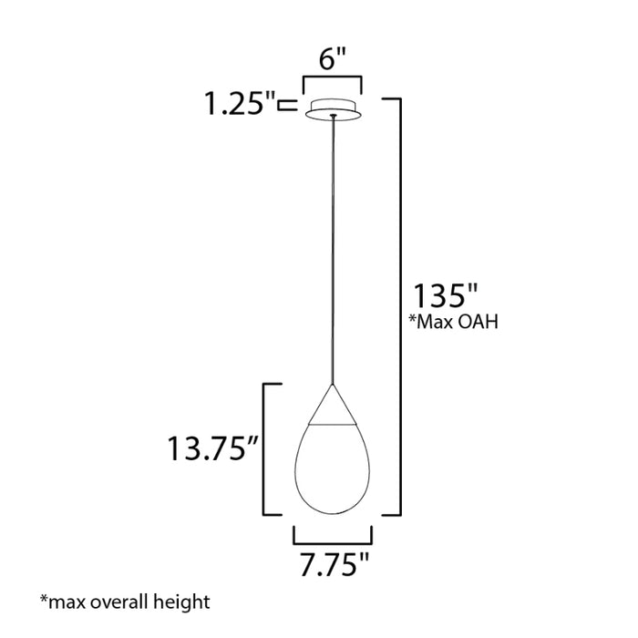 ET2 E21562 Dewdrop 10-lt 8" LED Pendant