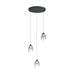 ET2 E21563 Dewdrop 3-lt 15" LED Pendant-Black